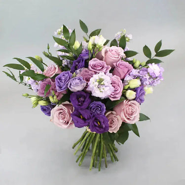 Lavender Seduction, Enchanting Beauty, Light Purple Roses, Matthiola, Eustoma Flowers